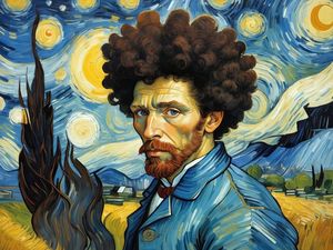 VAN GOGH EM A NOITE ESTRELADA AFRO BY AI