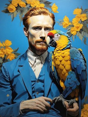 VAN GOGH COM A MAJESTOSA ARARA BY AI