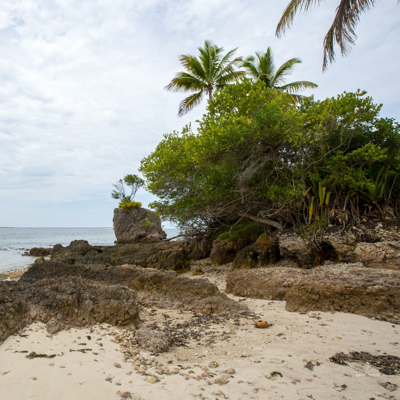 PRAIA DESERTA COM PEDRAS - QUADRADA