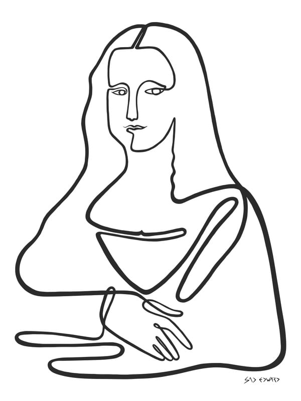 MONA LISA EM LINHA CONTÍNUA POR SAD EDWARD