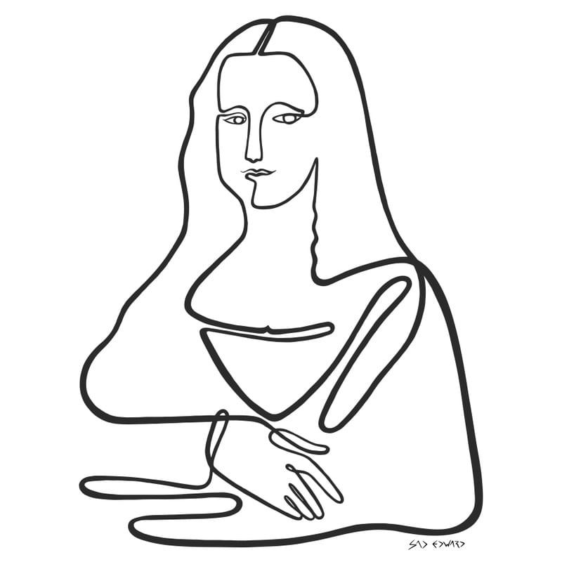 MONA LISA EM LINHA CONTÍNUA POR SAD EDWARD 2