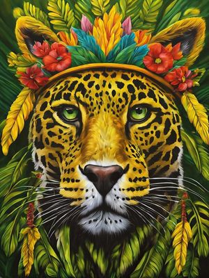 ONÇA NA ARTE INDÍGENA II BY AI