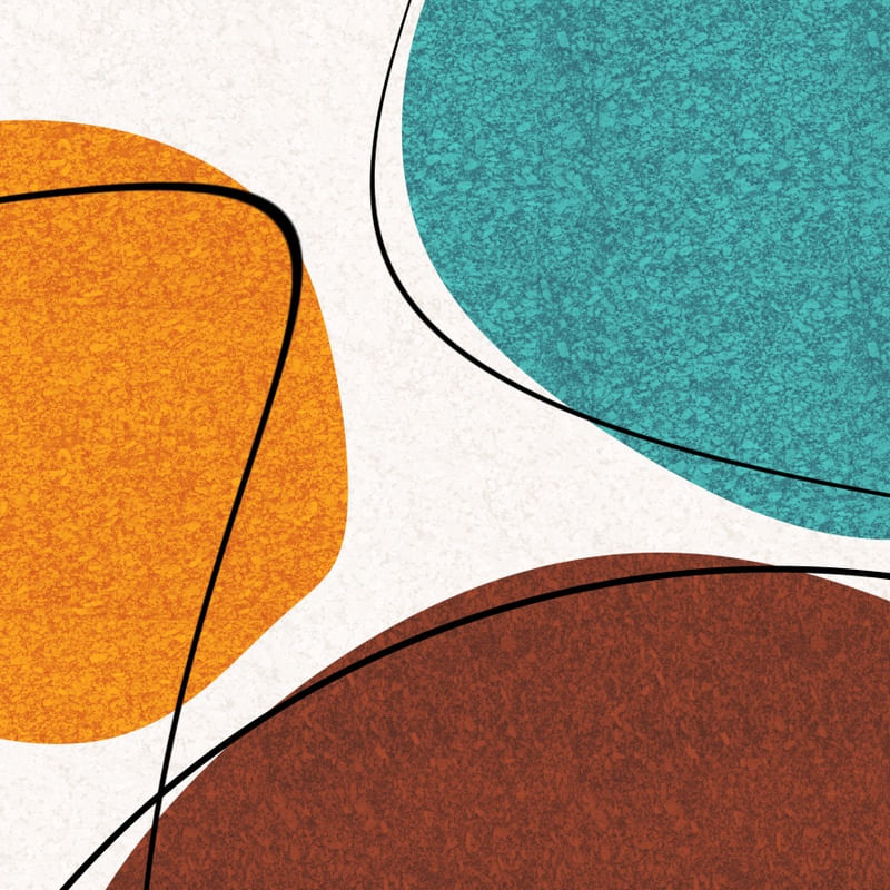 ARTE CONTORNOS MINIMALISTAS SÉRIE CORES TONS LARANJA AZUL MARROM OP 24