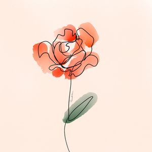 ROSA VERMELHA EM AQUARELA
