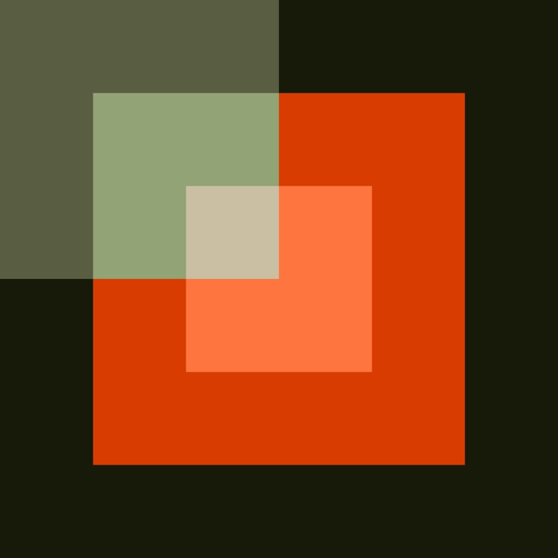 CORES ABSTRATAS SÉRIE SQUARE TONS DE LARANJA VERDE OP 25