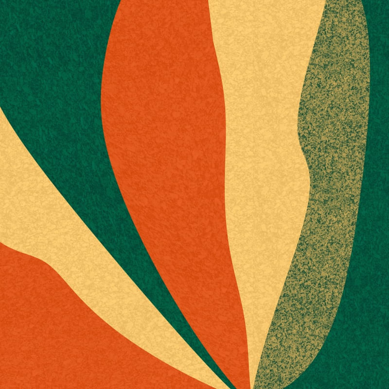 SIMPLE LEAVES ARTE SÉRIE CORES TONS VERDE LARANJA OP 07