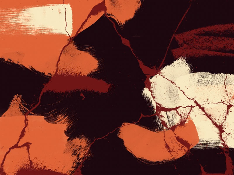 PINTURA E DETALHES ABSTRATOS SÉRIE CORES TONS LARANJA AMARELO PRETO OP 15