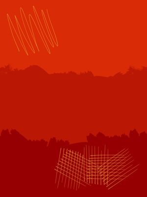 PINCELADAS COM DETALHES ABSTRATOS SÉRIE TONS VERMELHO DOURADO OP 05