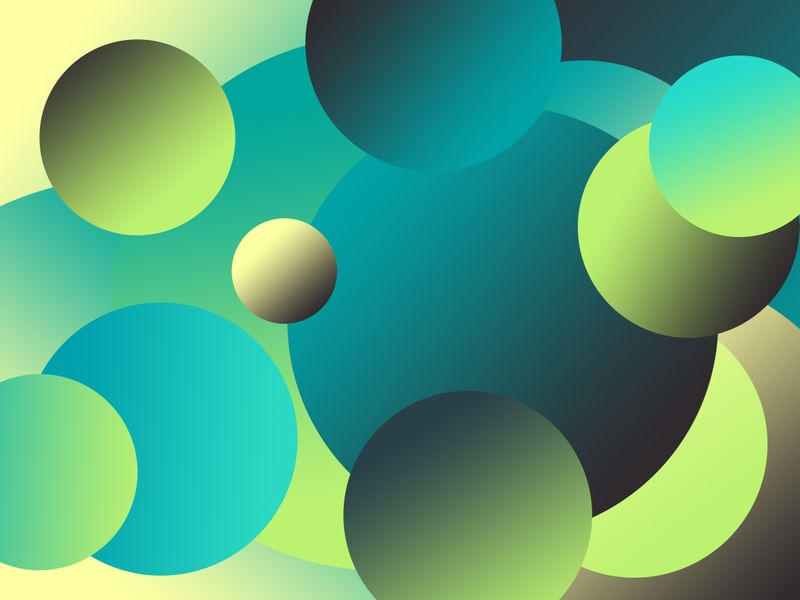 QUADRO SÉRIE GEOMETRICA CÍRCULOS DEGRADÊ CORES VERDE AZUL MARROM OP 01