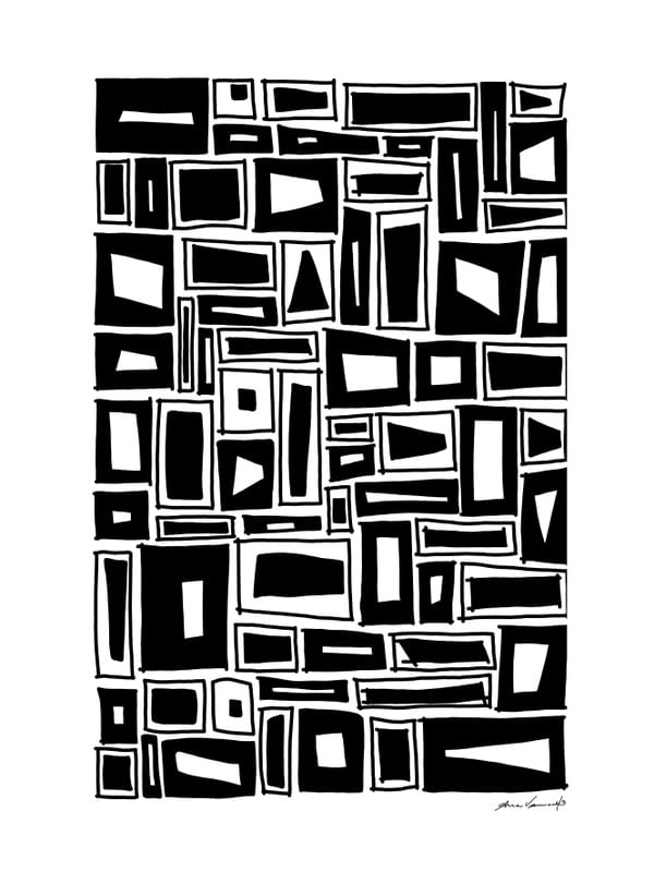 ABSTRATO GEOMÉTRICO PRETO E BRANCO RETÂNGULOS