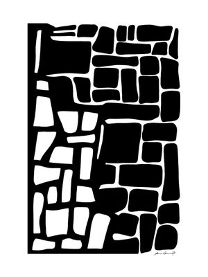 ABSTRATO GEOMÉTRICO PRETO E BRANCO 2