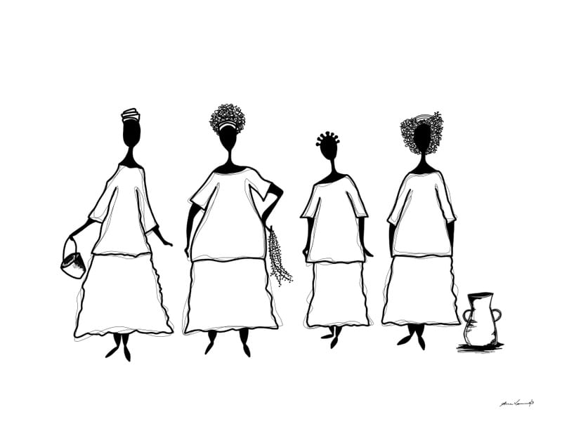 BAIANAS QUARTETO PRETO E BRANCO