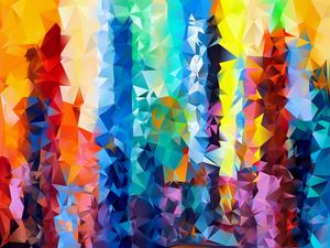 ARTE MODERNA COM POLIGONOS - COLORIDA - LOW POLY- 09A