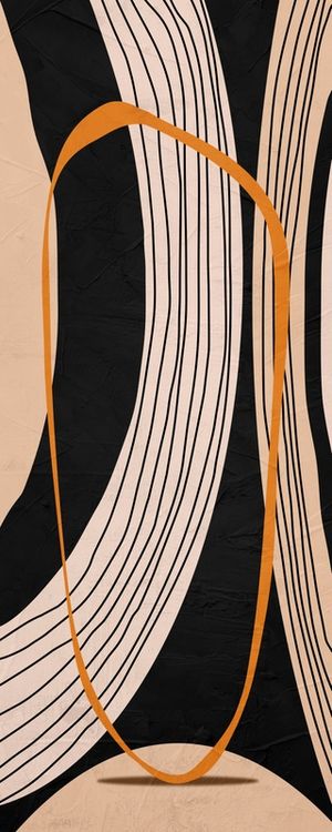 ARTE PANORAMICA CONTEMPORANEA COLORIDA MARROM BEGE PRETO - ABSTRATO GEOMETRICO - 714A-PV