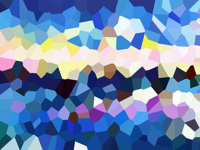 MOSAICO MODERNO ABSTRATO SÉRIE CORES TONS AZUL LILÁS BRANCO OP 34