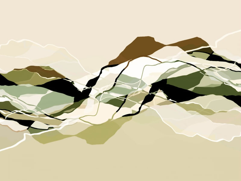 EARTH ECHOES 3 COLORIDO - ORGANICO FLUXO LINHAS ONDAS ELEGANTE MINIMALISTA SKETCH