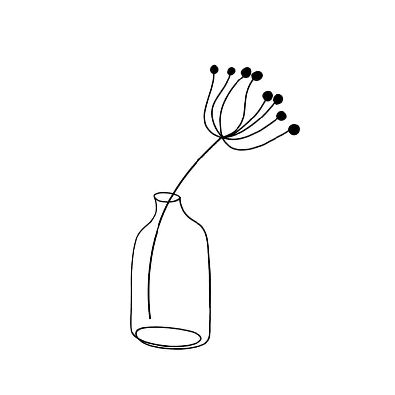 VASO MINIMALISTA PRETO E BRANCO