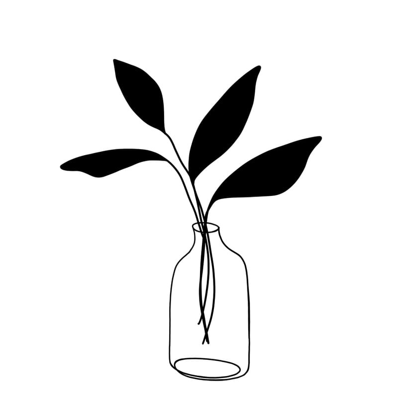 VASO COM FOLHAS MINIMALISTA