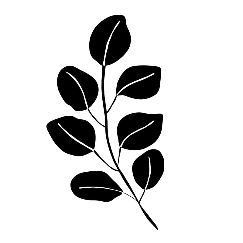 FOLHAS MINIMALISTAS PRETO E BRANCO SIMPLES