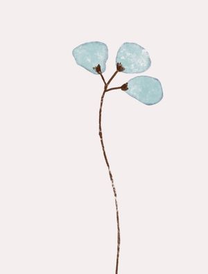 FLOR SIMPLES AQUARELA AZUL