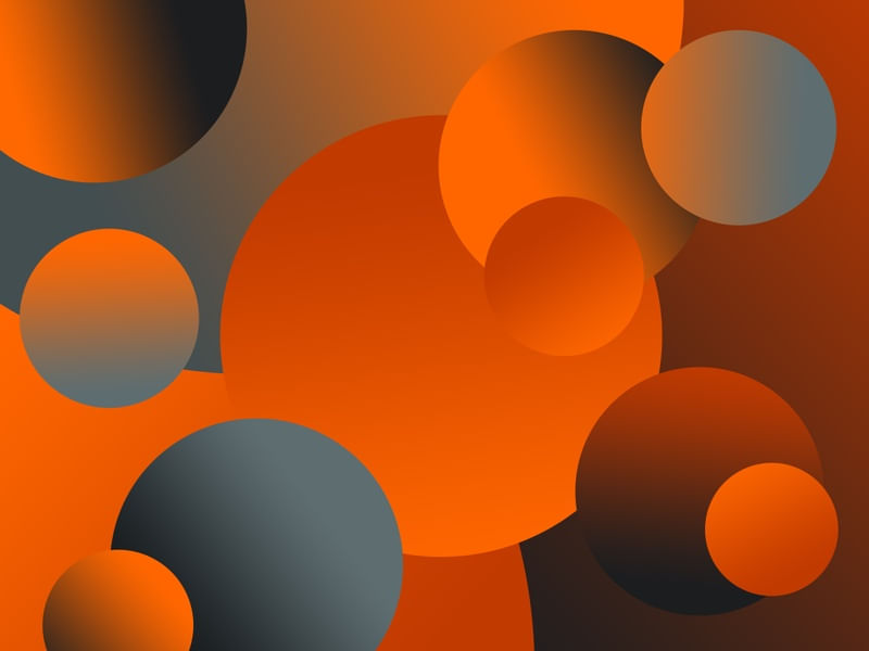 QUADRO SÉRIE GEOMETRICA CÍRCULOS DEGRADÊ CORES LARANJA E CINZA OP 02