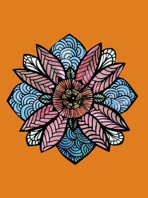 MANDALA LARANJA FLOR