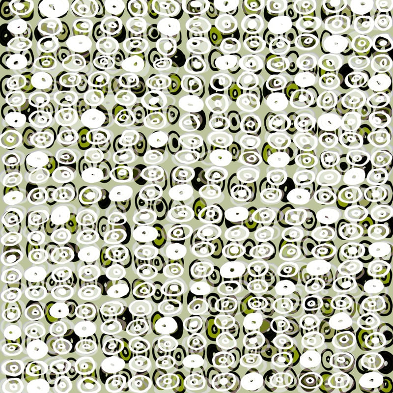 LOOP-D-LOOP 5 QUADRADO BRANCO ABACATE VERDE CIRCULOS GEOMETRICO ABSTRATO MODERNO SKETCH