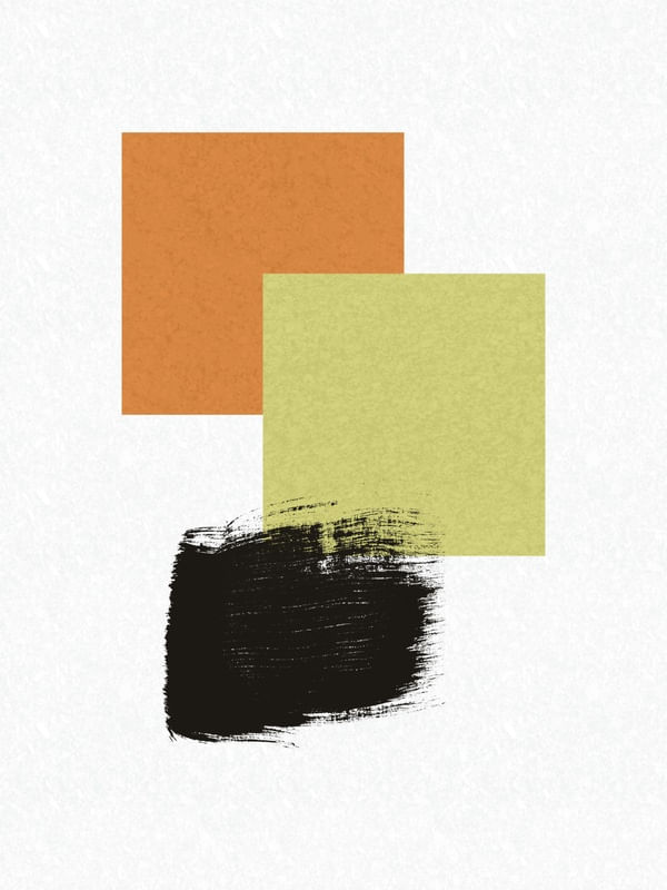 QUADRADOS MINIMALISTAS E TEXTURAS SÉRIE CORES TONS LARANJA AMARELO PRETO OP 20