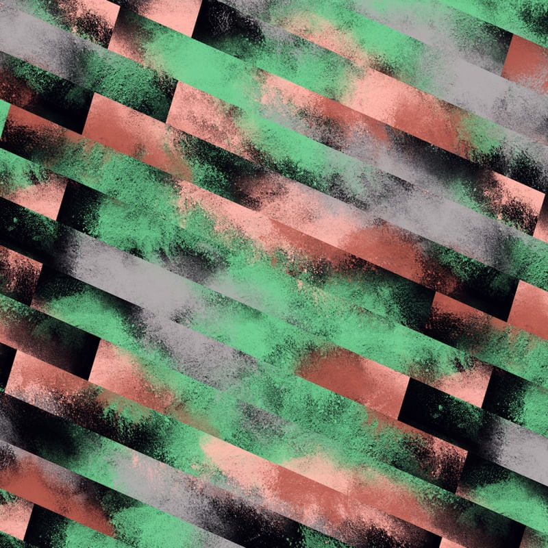 ABSTRATO CORES EM CONSTRUÇÃO SÉRIE TONS VERDE ROSA CINZA OP 17
