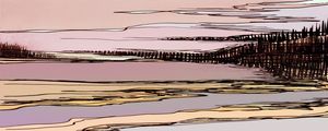 THE HAPPY RECLUSE 2 HORIZONTAL - MALVA BEGE NATUREZA PAISAGEM PANORAMICO SKETCH