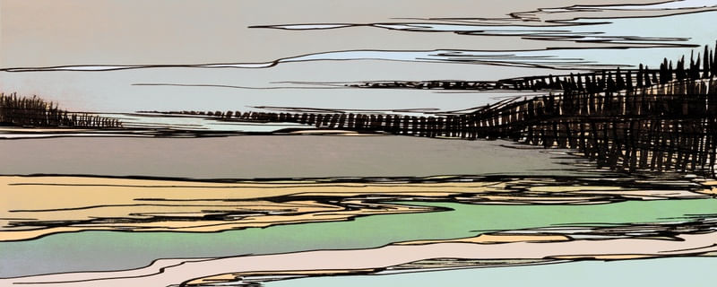 THE HAPPY RECLUSE 6 HORIZONTAL - NEUTRO ELEGANTE NATUREZA PAISAGEM PANORAMICO SKETCH
