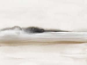 WATERCOLOR LANDSCAPE IN NEUTRAL TONES AND BLACK