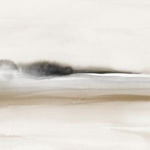WATERCOLOR LANDSCAPE IN NEUTRAL TONES AND BLACK - SQUARE