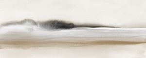 WATERCOLOR LANDSCAPE IN NEUTRAL TONES AND BLACK - PANORAMIC