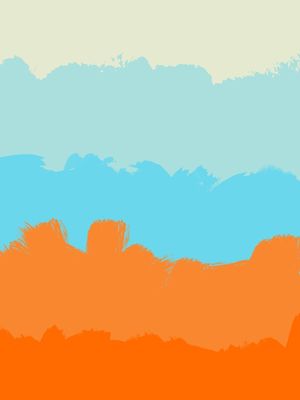 PINCELADAS COM DETALHES ABSTRATOS SÉRIE TONS DE AZUL E LARANJA OP 11