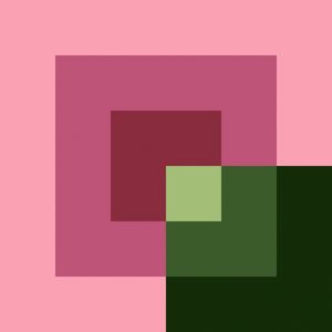 CORES ABSTRATAS SÉRIE SQUARE TONS ROSA E VERDE OP 34