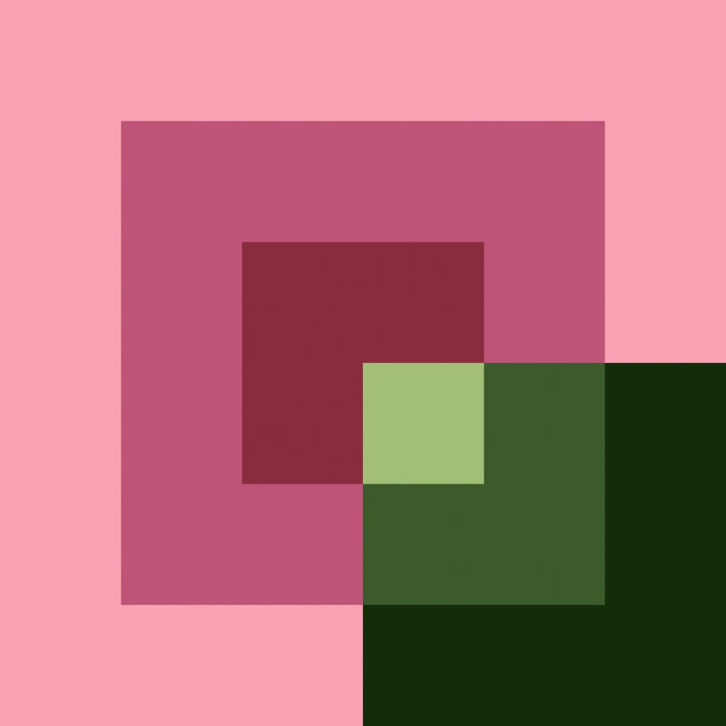 CORES ABSTRATAS SÉRIE SQUARE TONS ROSA E VERDE OP 34
