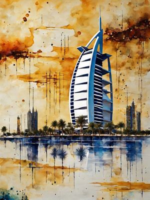 BURJ AL ARAB DUBAI EM CORES BY AI