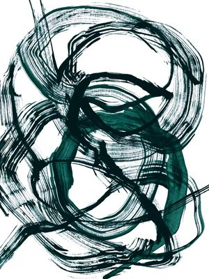 DISSONANCE 1 ESMERALDA VERDE - PINCELADAS ABSTRATO MINIMALISTA PINTURA