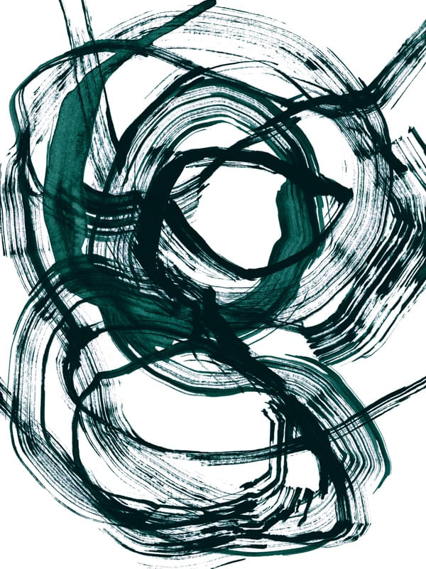 DISSONANCE 2 ESMERALDA VERDE - PINCELADAS ABSTRATO MINIMALISTA PINTURA