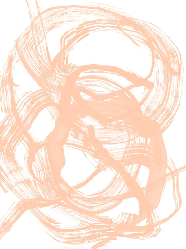DISSONANCE 1 PEACH FUZZ PESSEGO - PINCELADAS ABSTRATO MINIMALISTA PINTURA