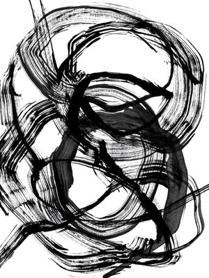 DISSONANCE 1 PRETO E BRANCO - PINCELADAS ABSTRATO MINIMALISTA PINTURA