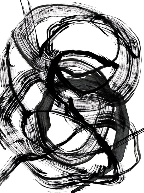 DISSONANCE 1 PRETO E BRANCO - PINCELADAS ABSTRATO MINIMALISTA PINTURA