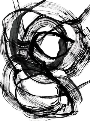 DISSONANCE 2 PRETO E BRANCO - PINCELADAS ABSTRATO MINIMALISTA PINTURA