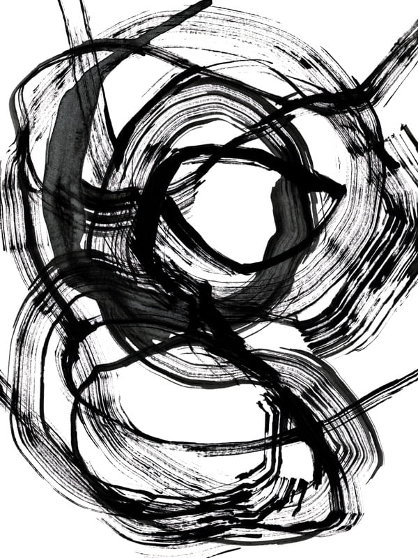 DISSONANCE 2 PRETO E BRANCO - PINCELADAS ABSTRATO MINIMALISTA PINTURA