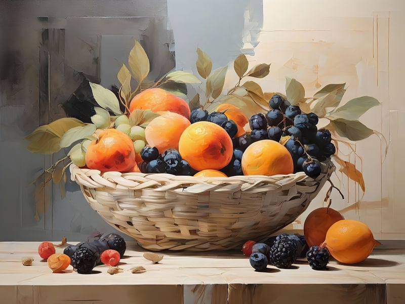 CESTA DECORATIVA DE FRUTAS BY AI