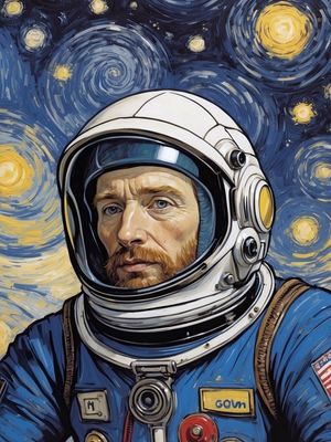 VAN GOGH NO ESPAÇO ESTRELADO BY AI