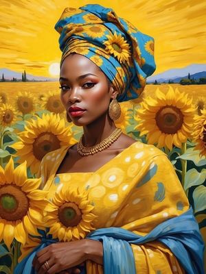 BELEZA AFRO COM GIRASSÓIS II BY AI