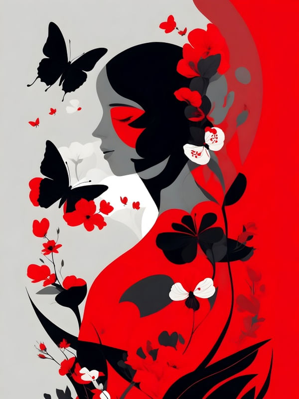 WOMAN IN RED II BY AI