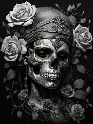 CAVEIRA COM ROSAS I BY AI